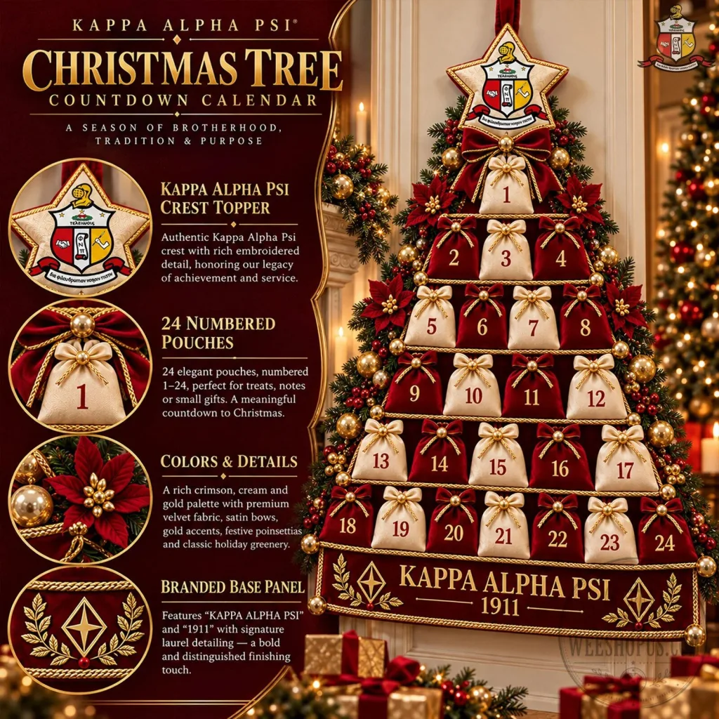 Kappa Alpha Psi Christmas Tree Countdown Calendar with 24 Pouches Kappa Alpha Psi Christmas Tree Countdown Calendar with 24 Pouches