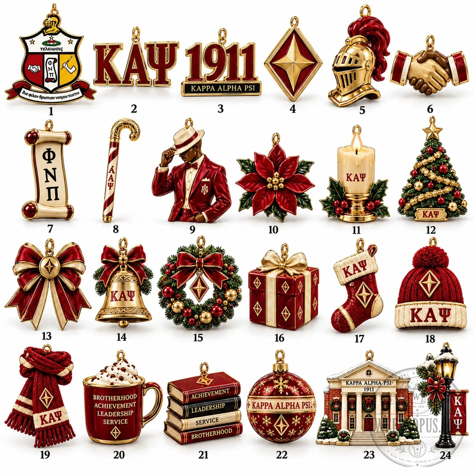 Kappa Alpha Psi Christmas Tree Countdown Calendar with 24 Pouches 9 Kappa Alpha Psi Christmas Tree Countdown Calendar with 24 Pouches