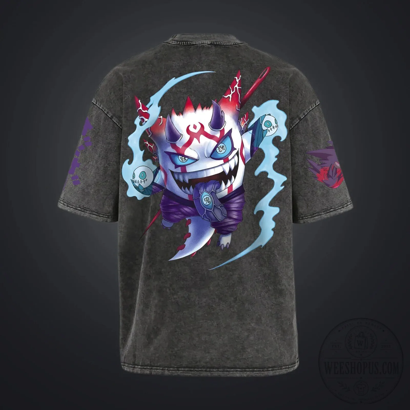 Anime Inspired Vintage Gengar Demon Oni Spirit Washed T-Shirt