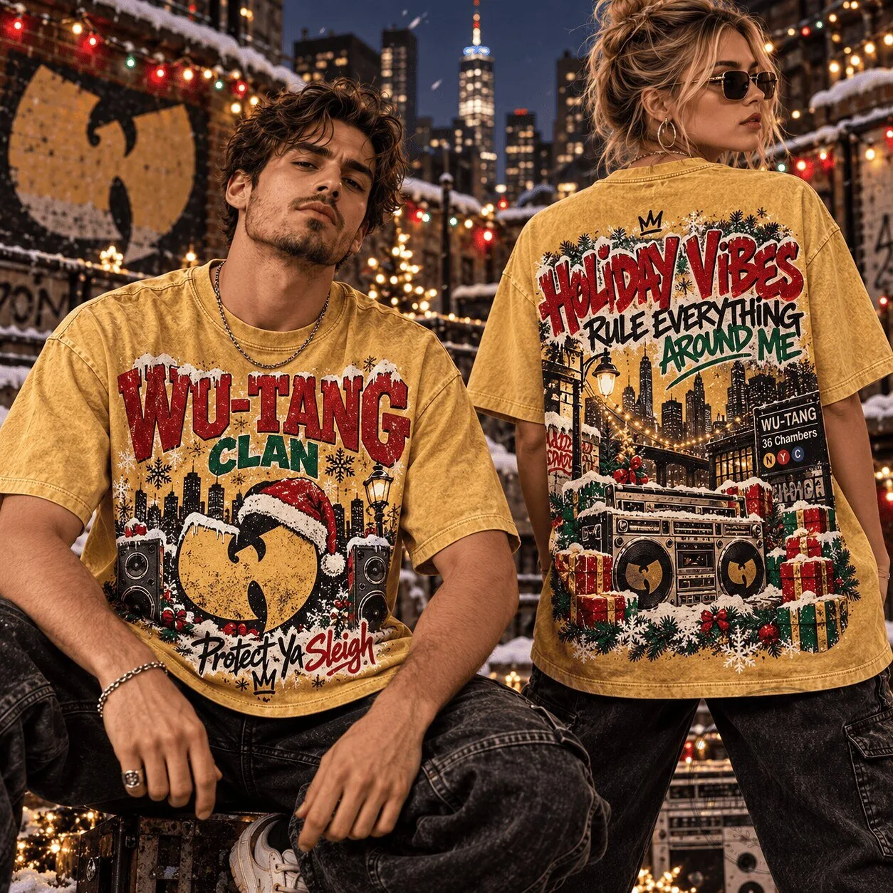 Wu-Tang Clan Christmas Holiday Vibes Protect Ya Sleigh T-Shirt
