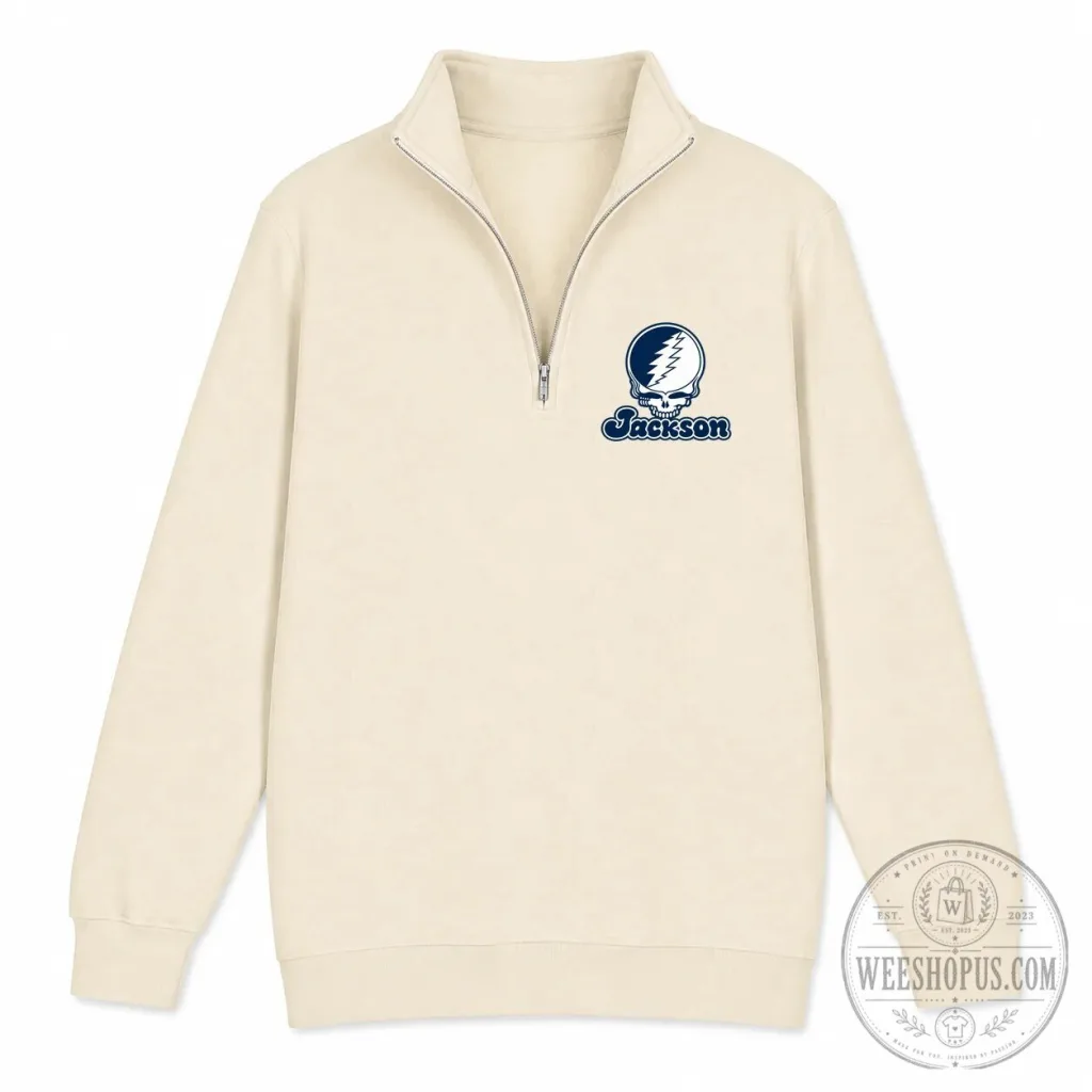 Grateful Dead Steal Your Face Jackson Quarter-Zip Sweatshirt Grateful Dead Steal Your Face Jackson Quarter-Zip Sweatshirt