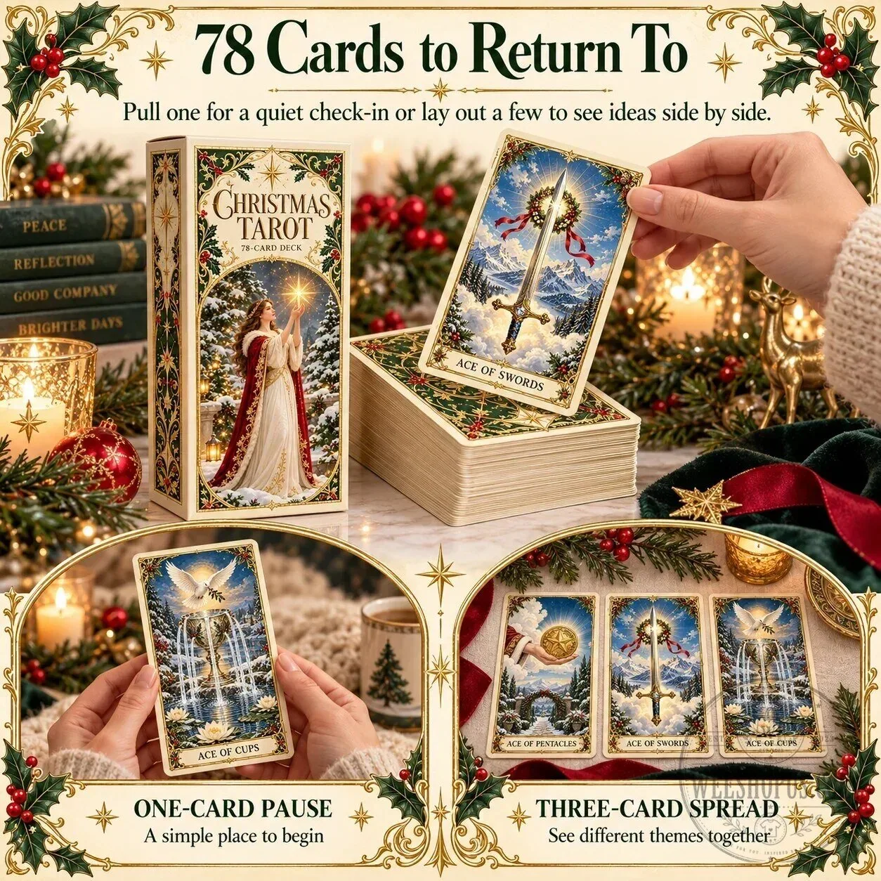Christmas Tarot Deck 78 Festive Cards With Guided Holiday Rituals 25 Christmas Tarot Deck 78 Festive Cards With Guided Holiday Rituals