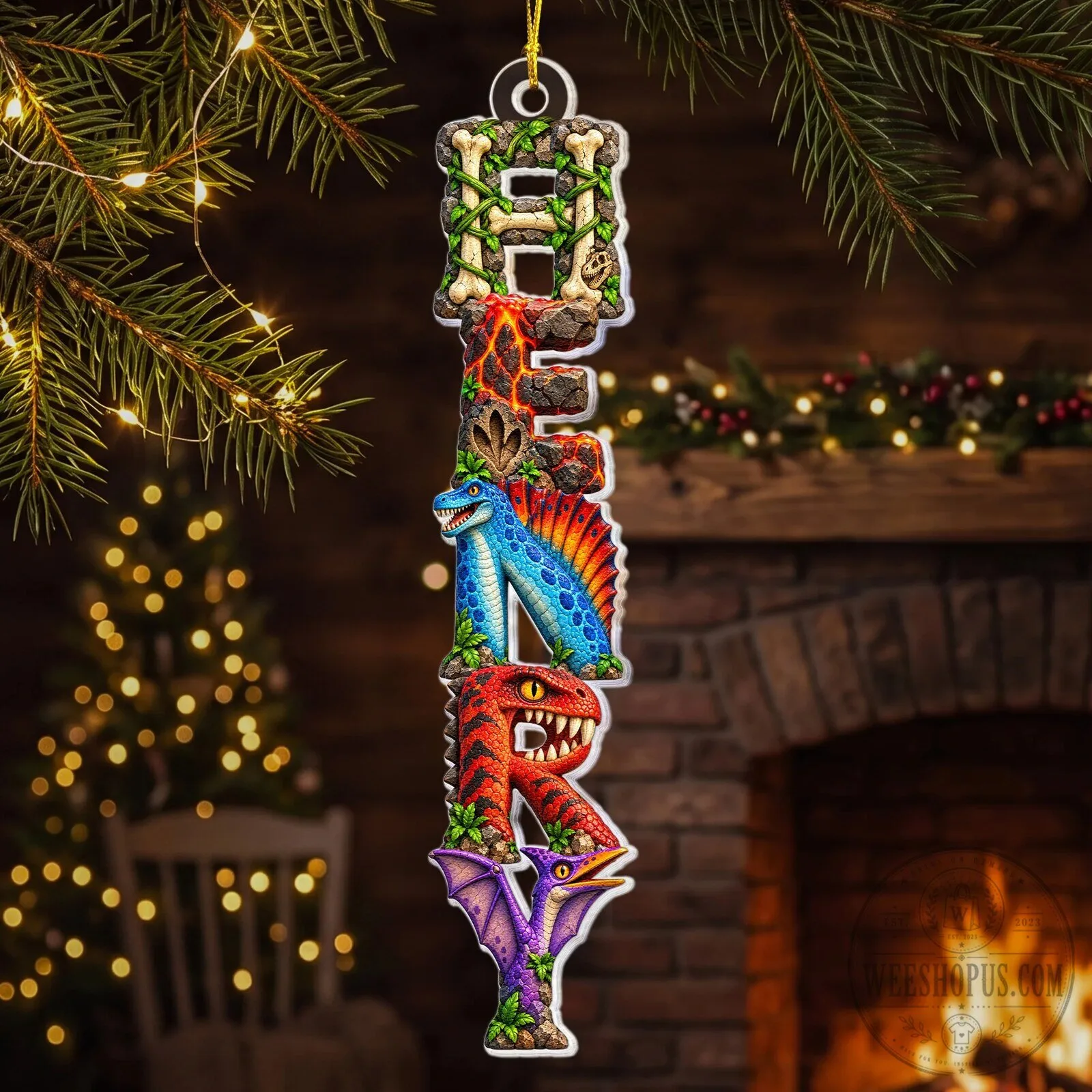 Personalized Dinosaur Name Christmas Tree Ornament 9 Personalized Dinosaur Name Christmas Tree Ornament