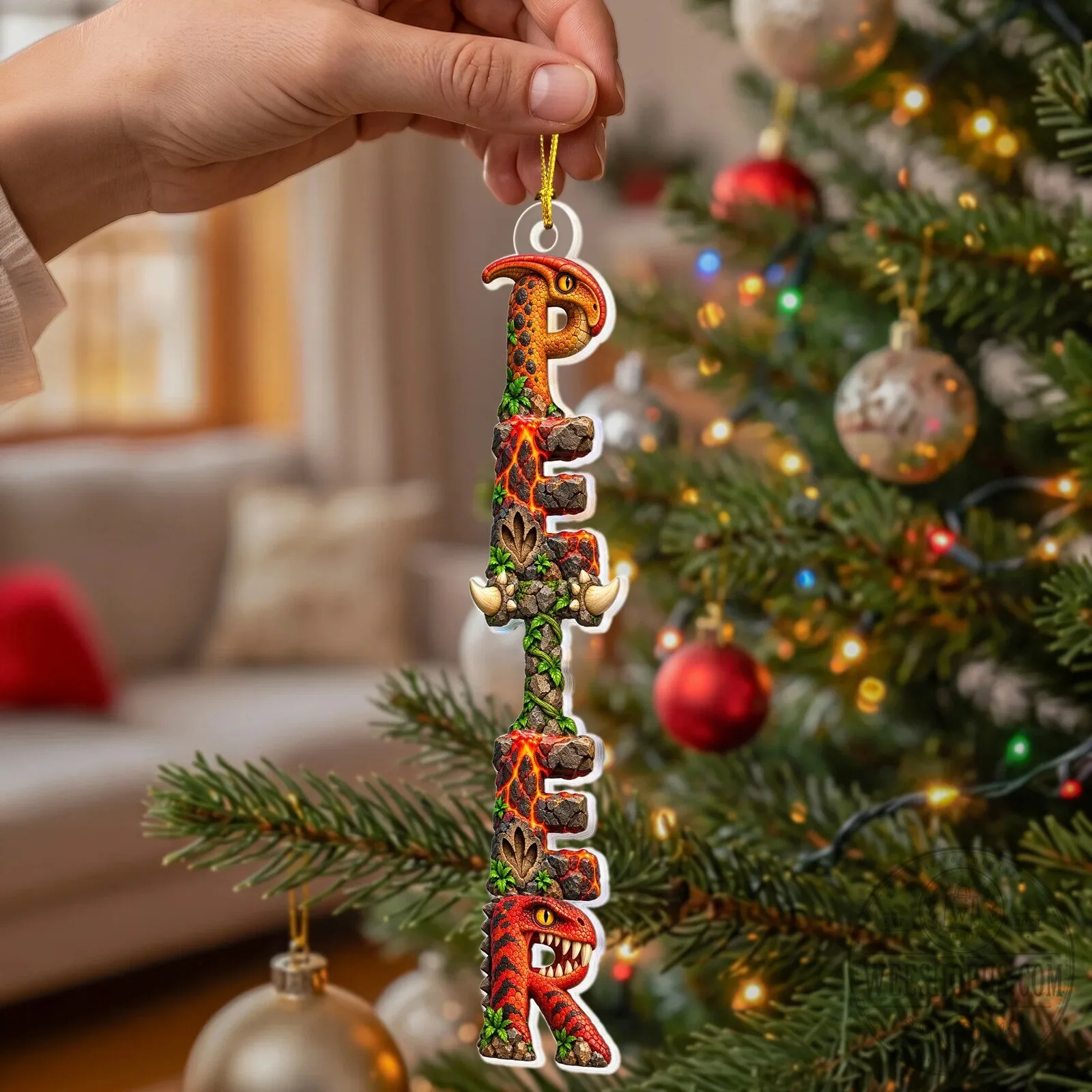 Personalized Dinosaur Name Christmas Tree Ornament 10 Personalized Dinosaur Name Christmas Tree Ornament