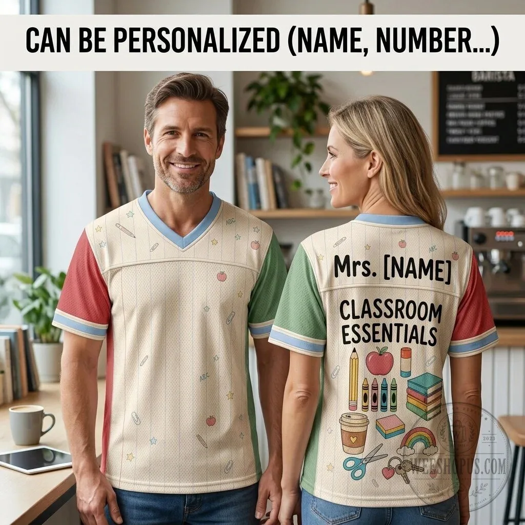 Personalized Teacher Classroom Essentials Football Jersey Custom Name School Shirt 1 Personalized Teacher Classroom Essentials Football Jersey Custom Name School Shirt