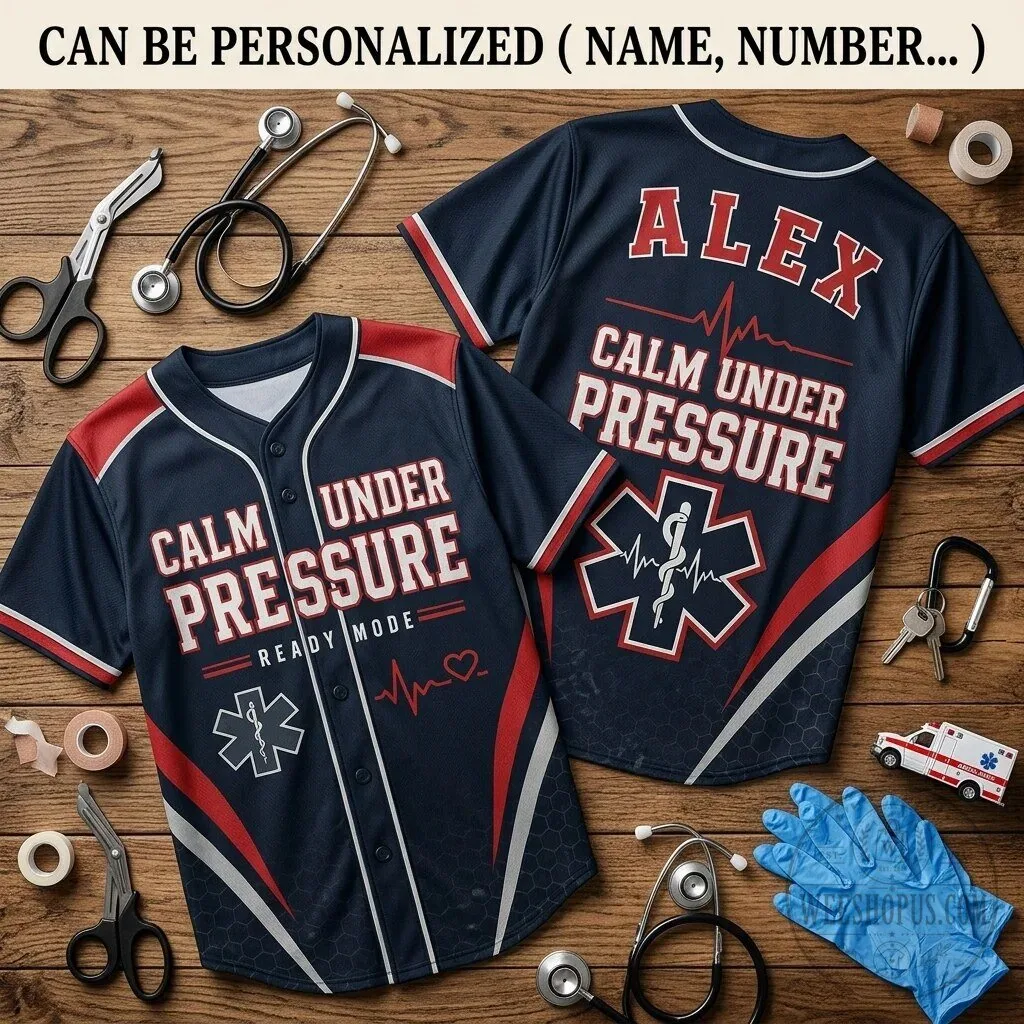 Personalized EMS Paramedic First Responder Baseball Jersey - Custom Name Athletic Shirt 3 Personalized EMS Paramedic First Responder Baseball Jersey - Custom Name Athletic Shirt