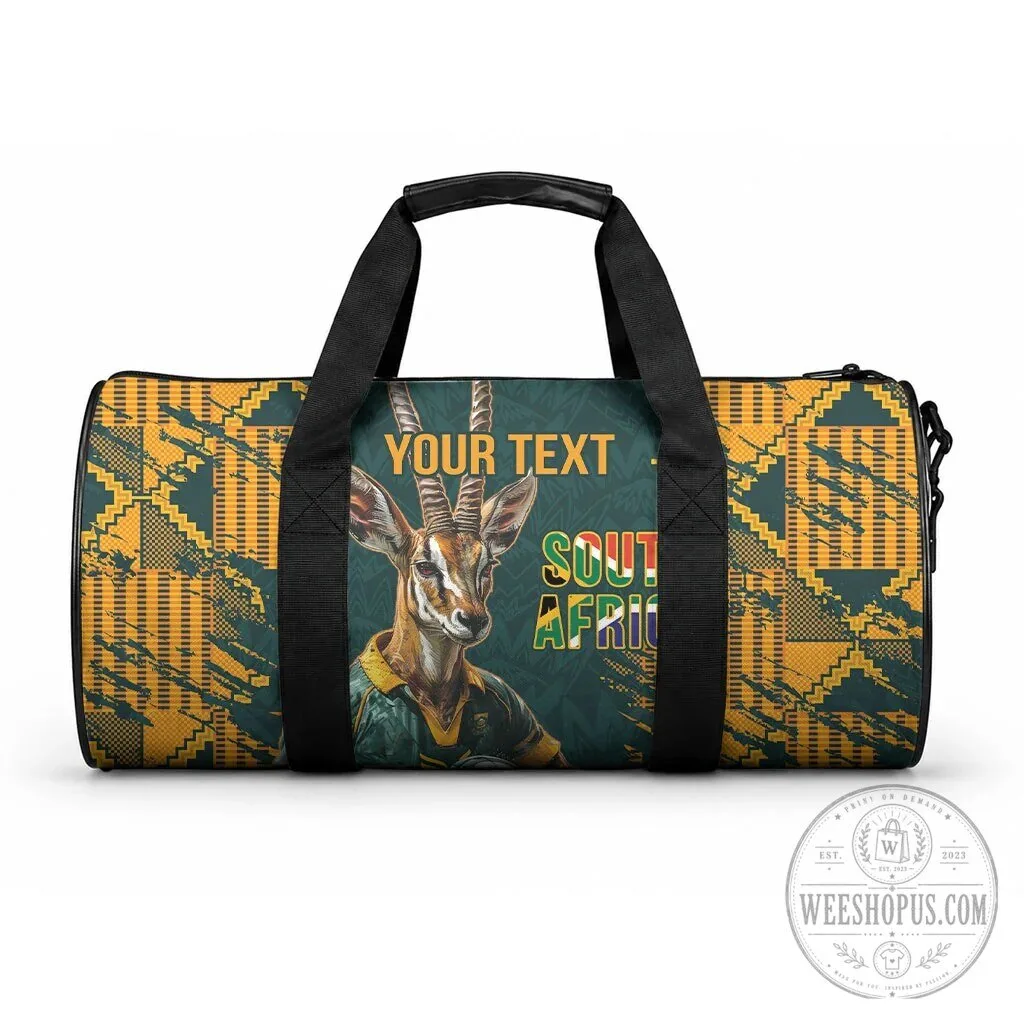 South Africa Springboks Rugby Mascot Custom Personalized Duffle Bag