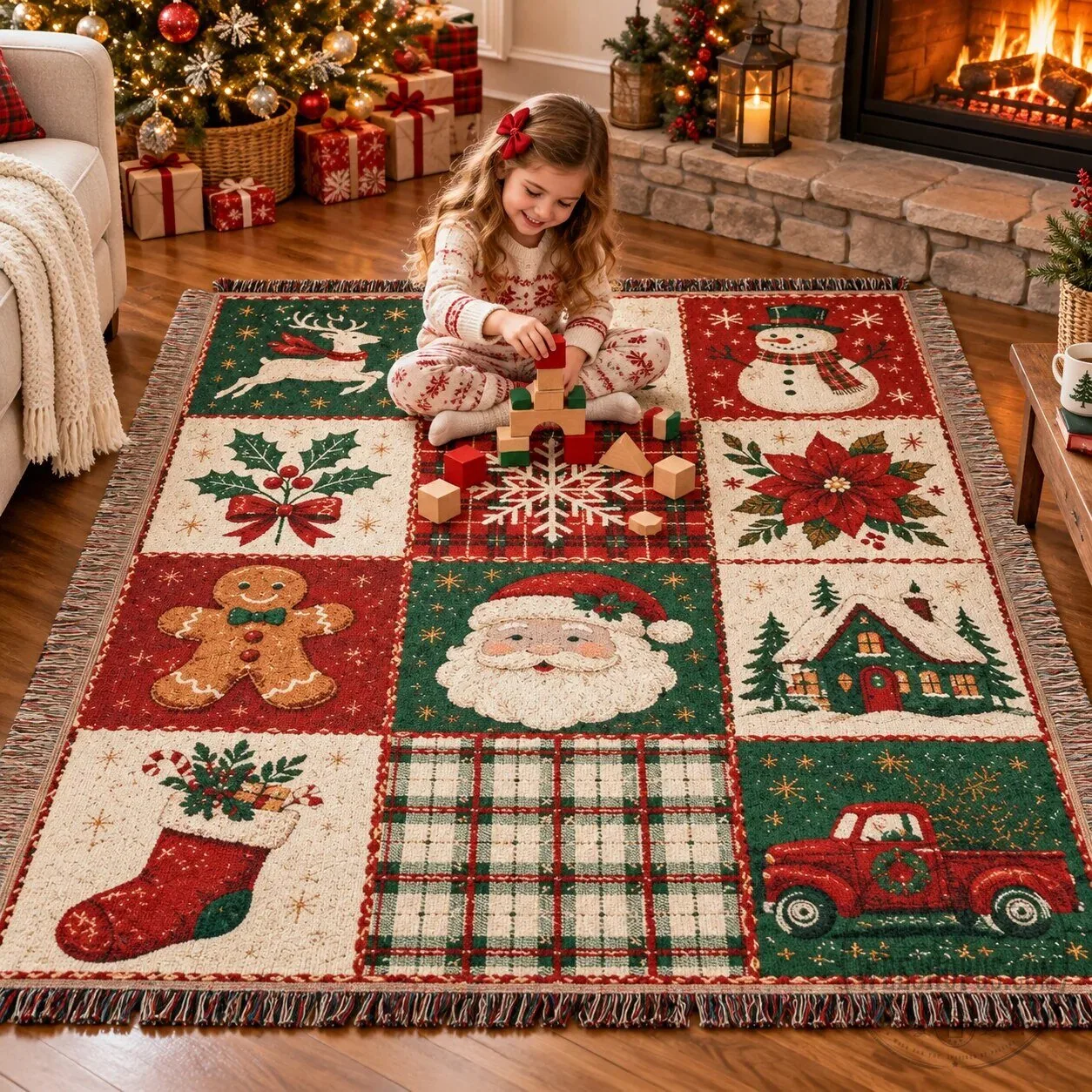 Christmas Holiday Woven Throw Blanket with Tassels 19 Christmas Holiday Woven Throw Blanket with Tassels