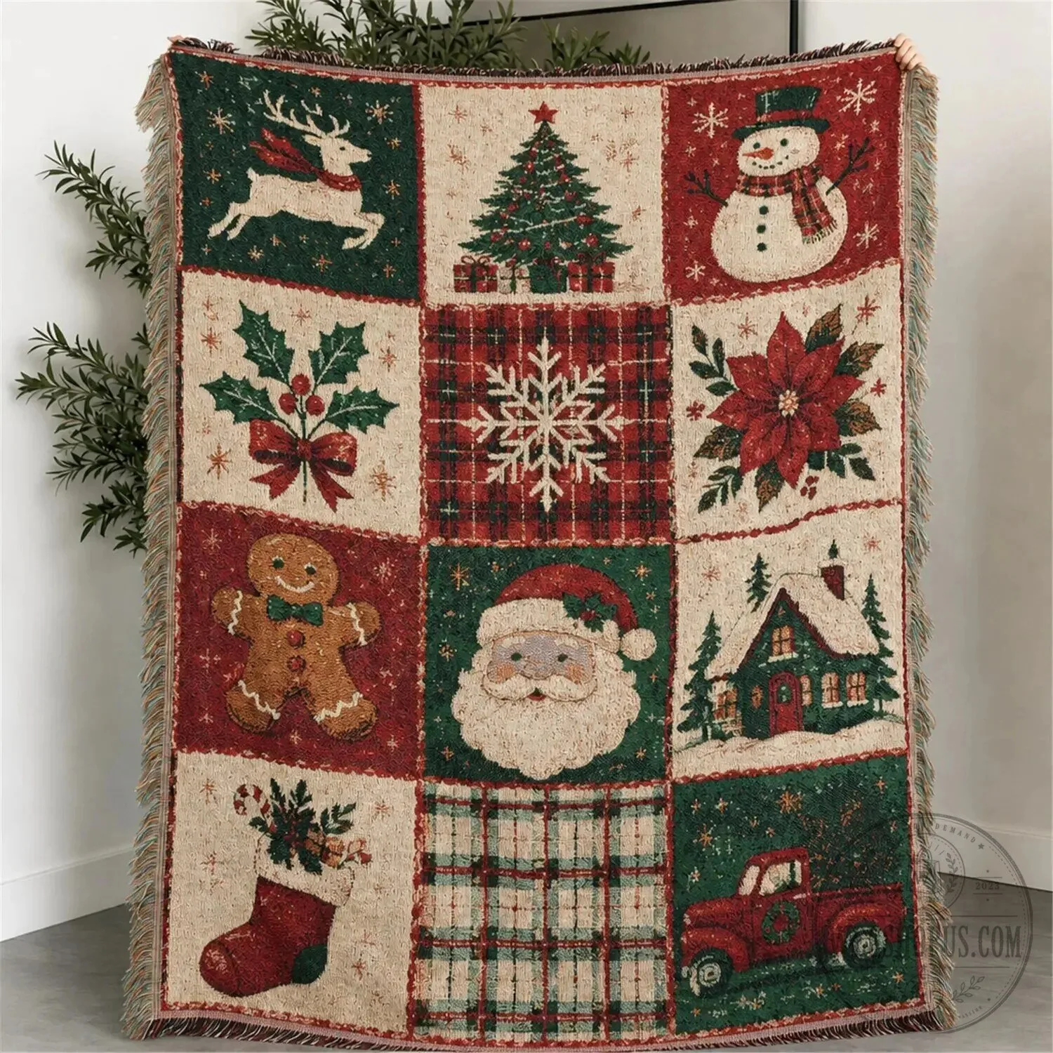Christmas Holiday Woven Throw Blanket with Tassels 20 Christmas Holiday Woven Throw Blanket with Tassels