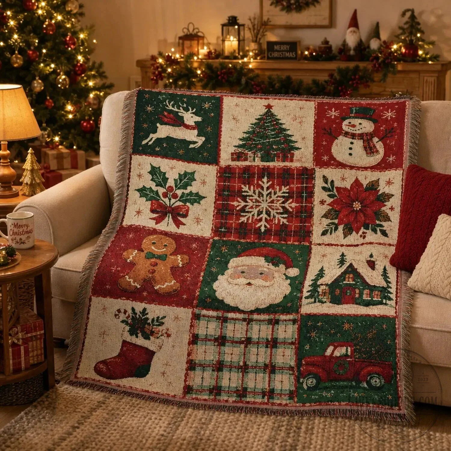 Christmas Holiday Woven Throw Blanket with Tassels 21 Christmas Holiday Woven Throw Blanket with Tassels