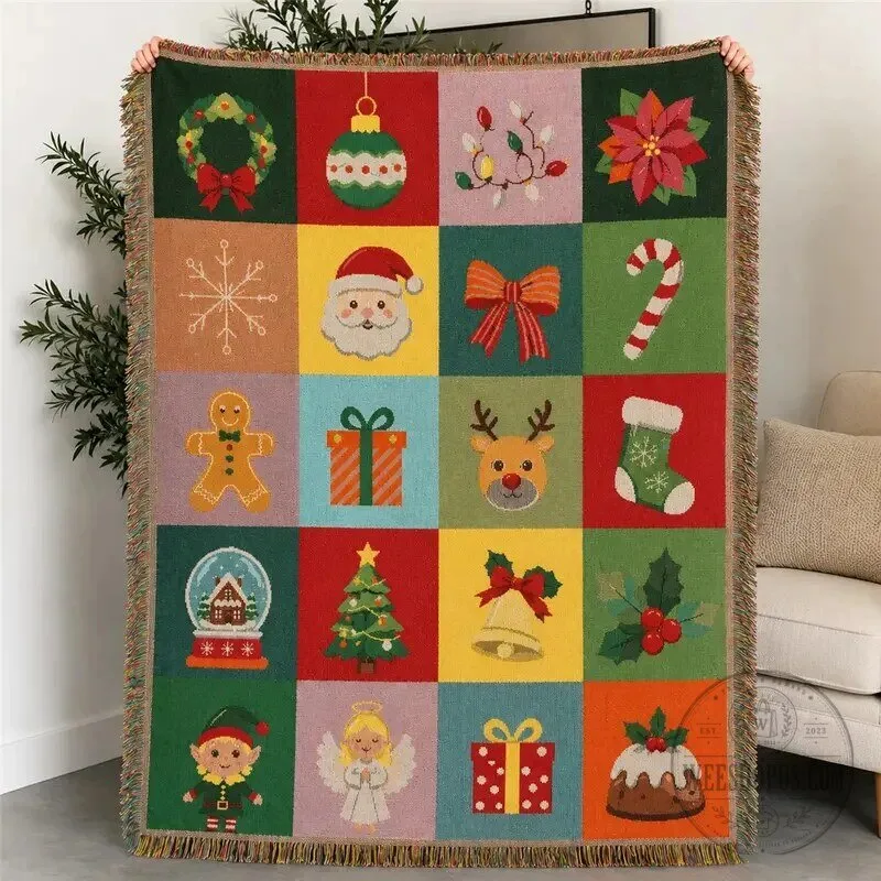 Christmas Holiday Woven Throw Blanket with Tassels 25 Christmas Holiday Woven Throw Blanket with Tassels