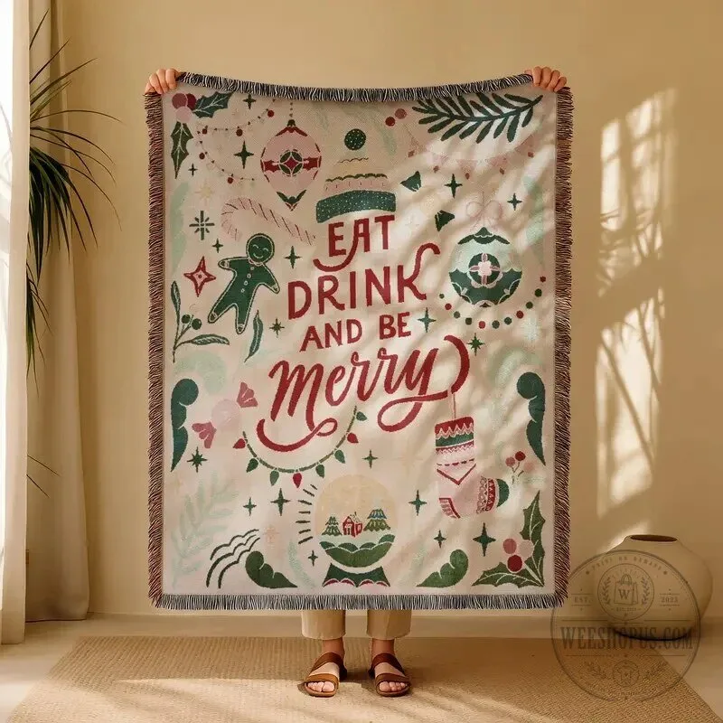 Christmas Holiday Woven Throw Blanket with Tassels 27 Christmas Holiday Woven Throw Blanket with Tassels