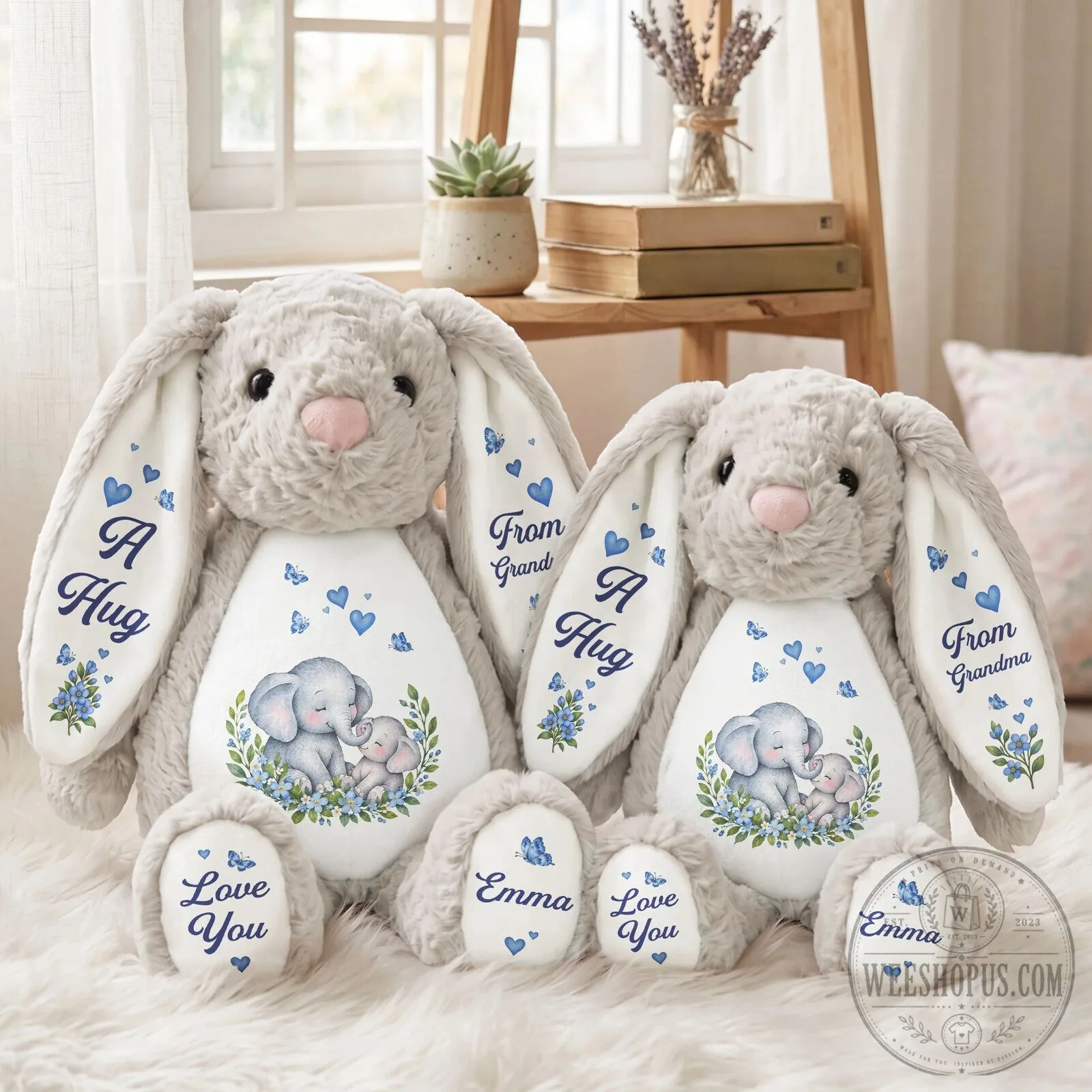 Personalized Grandparent's Love Bunny Plush Toy for Kids 13 Personalized Grandparent
