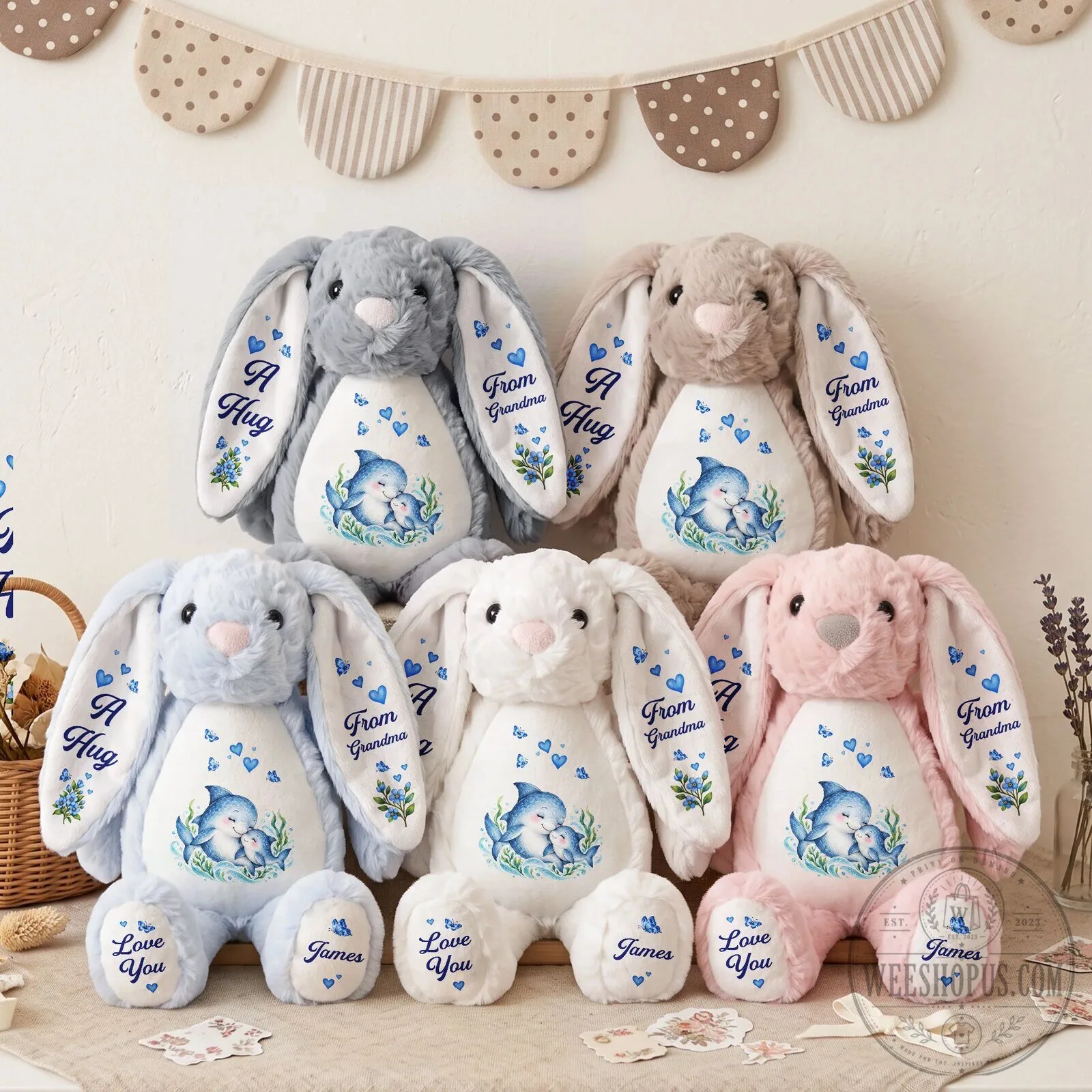 Personalized Grandparent's Love Bunny Plush Toy for Kids 14 Personalized Grandparent
