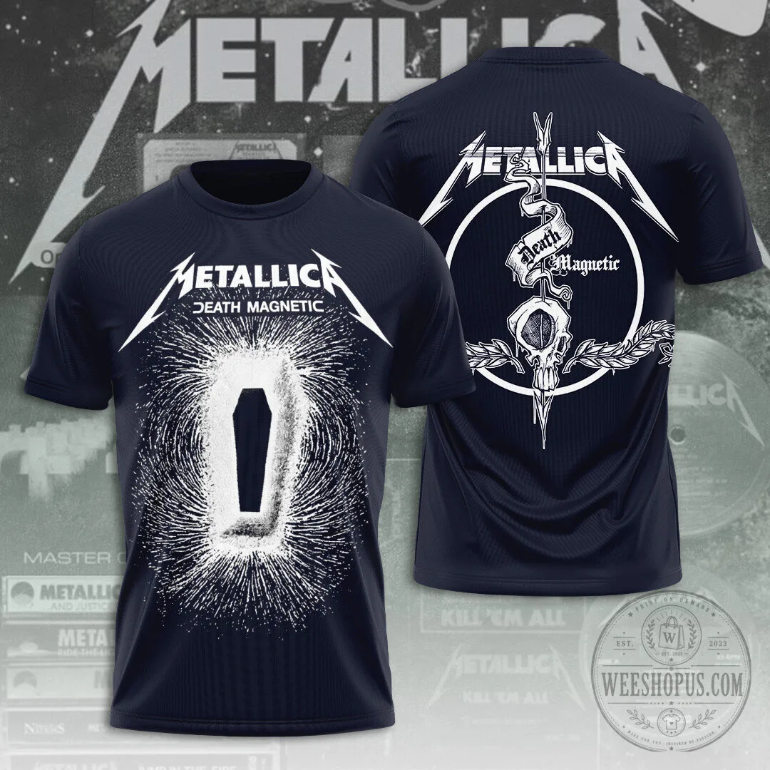 Metallica Death Magnetic Album Cover Art Black Graphic Band T-Shirt 3 Metallica Death Magnetic Album Cover Art Black Graphic Band T-Shirt