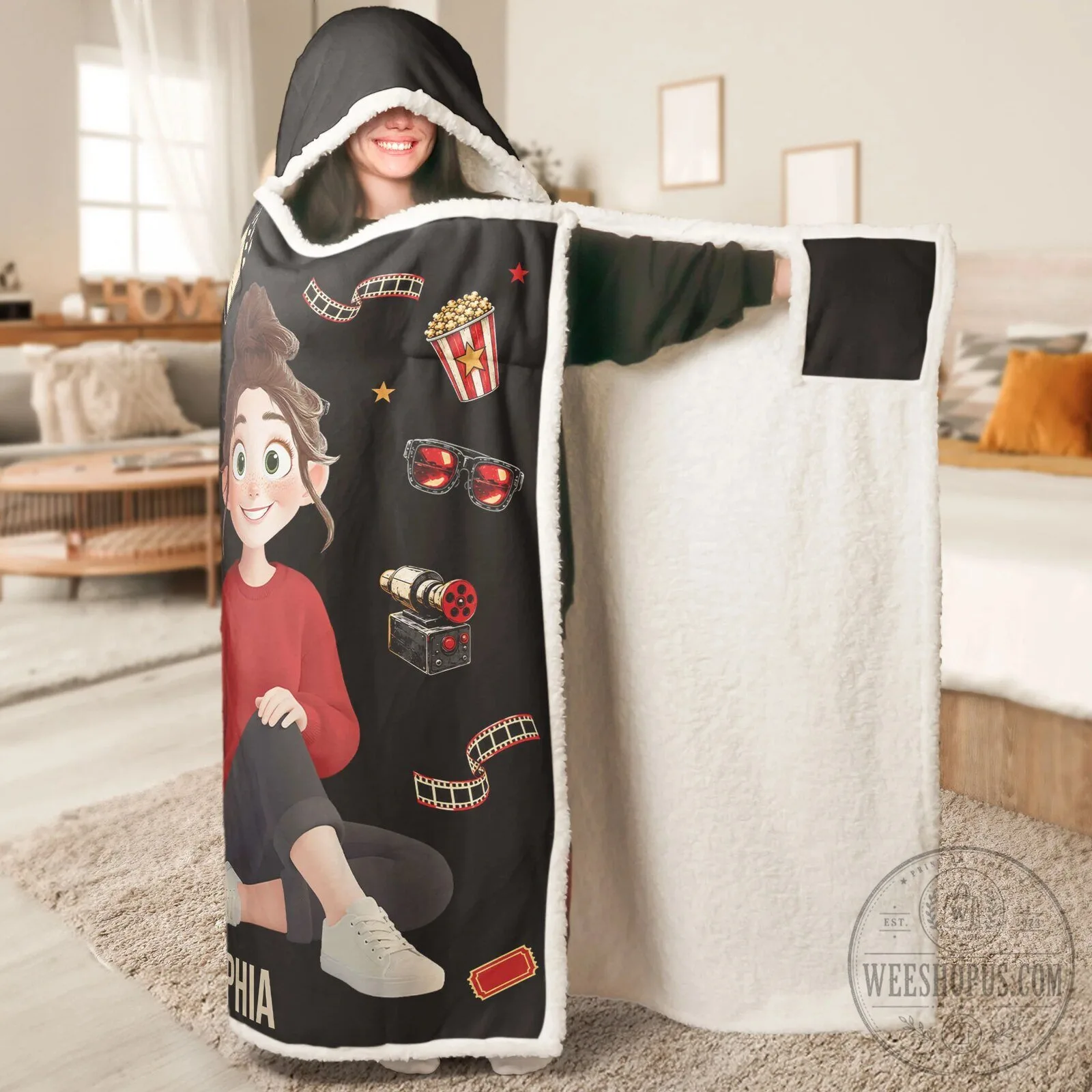 Do Not Disturb I'm Watching A Movie Personalized Hooded Blanket 7 Do Not Disturb I