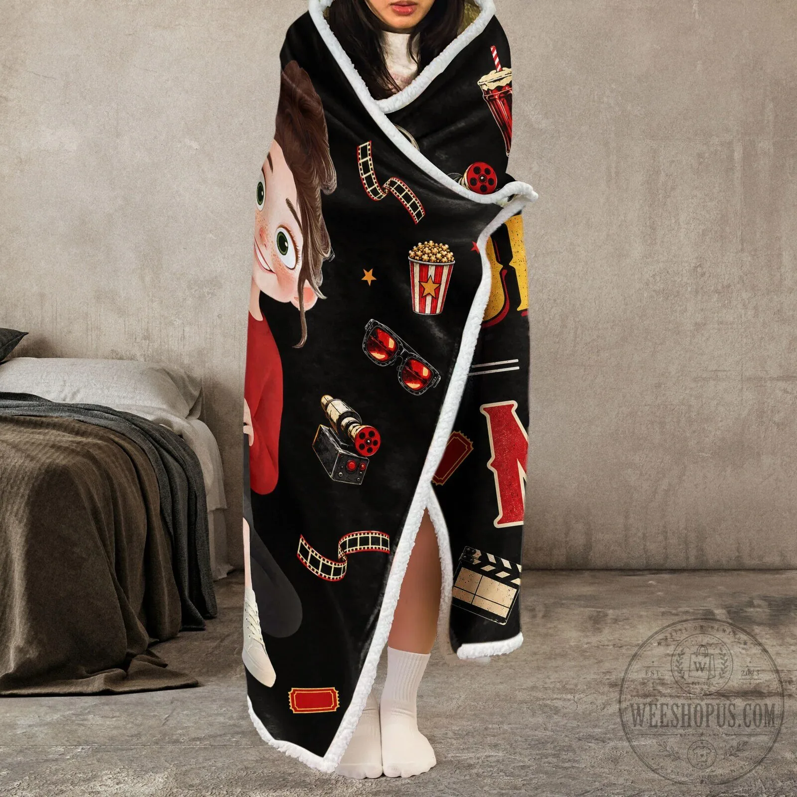 Do Not Disturb I'm Watching A Movie Personalized Hooded Blanket 8 Do Not Disturb I