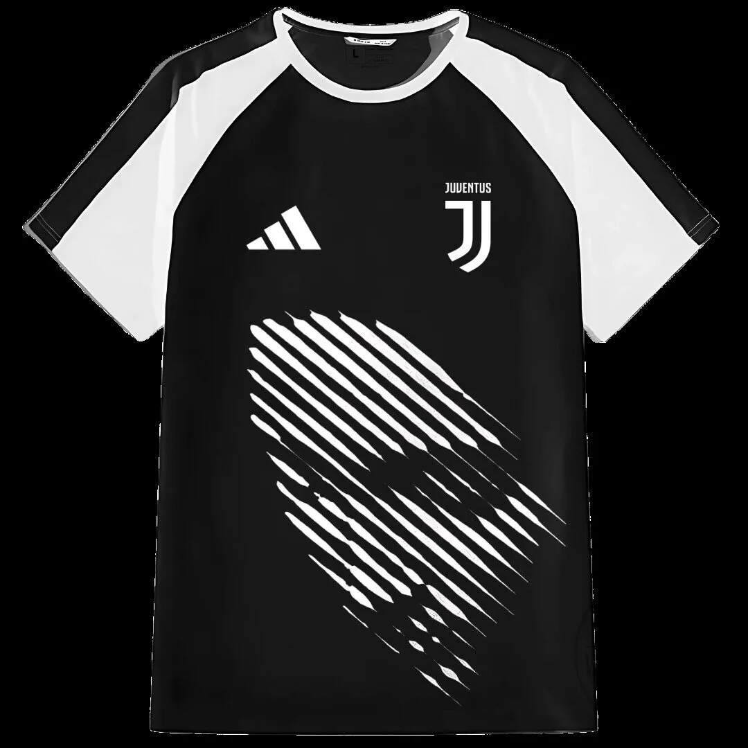 Juventus Football Club Black and White Shadow Queen Custom Jersey 3 Juventus Football Club Black and White Shadow Queen Custom Jersey
