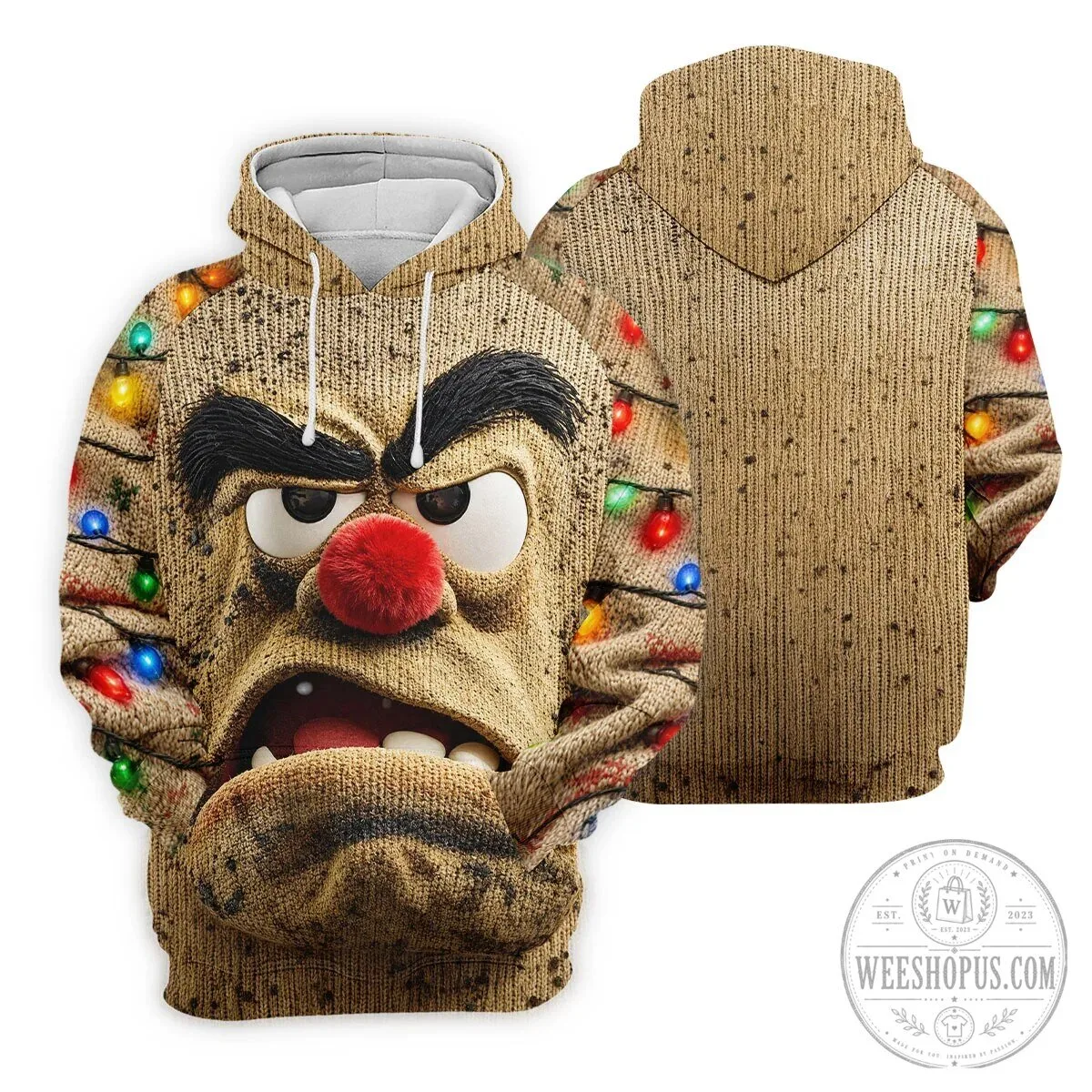 Grumpy Reindeer Face Christmas Lights Women's Sleeveless Golf Polo Shirt 21 Grumpy Reindeer Face Christmas Lights Women