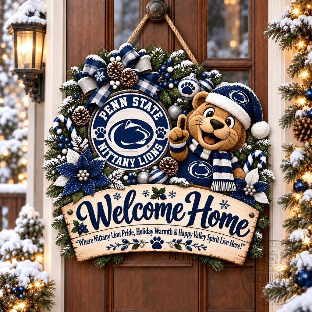 Penn State Nittany Lions Mascot Christmas Welcome Home Door Hanger Penn State Nittany Lions Mascot Christmas Welcome Home Door Hanger