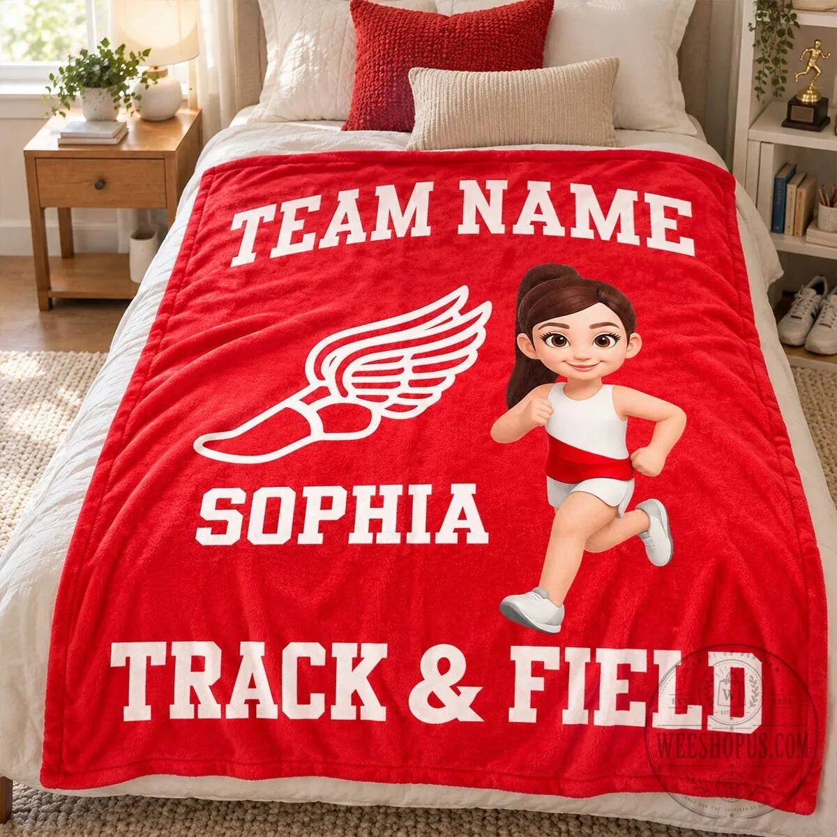 Personalized Track and Field Team Name and Runner Girl Fleece Blanket 18 Personalized Track and Field Team Name and Runner Girl Fleece Blanket