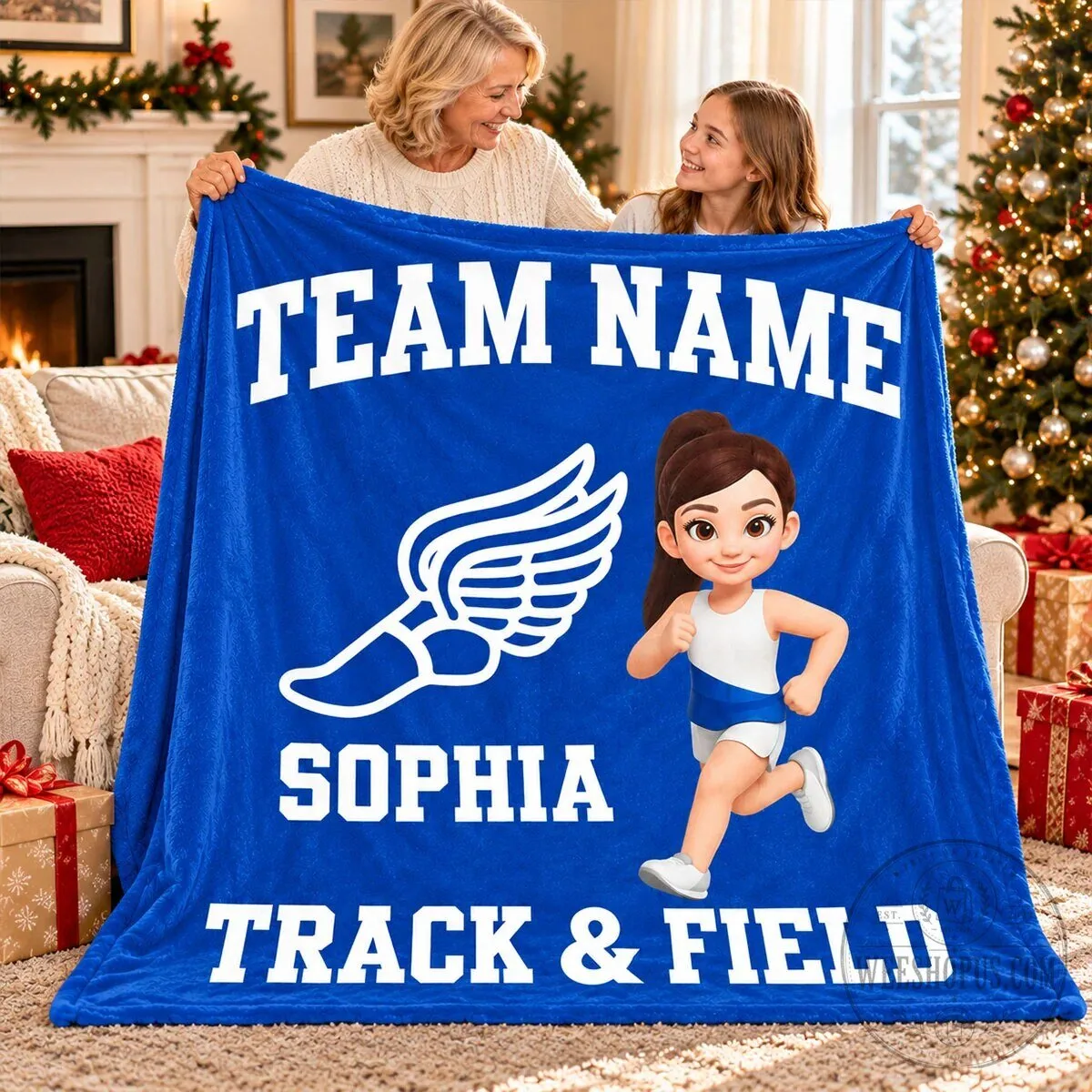 Personalized Track and Field Team Name and Runner Girl Fleece Blanket 19 Personalized Track and Field Team Name and Runner Girl Fleece Blanket