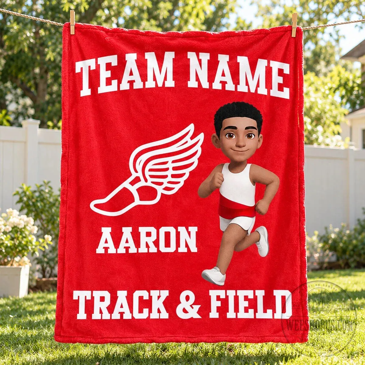 Personalized Track and Field Team Name and Runner Girl Fleece Blanket 20 Personalized Track and Field Team Name and Runner Girl Fleece Blanket