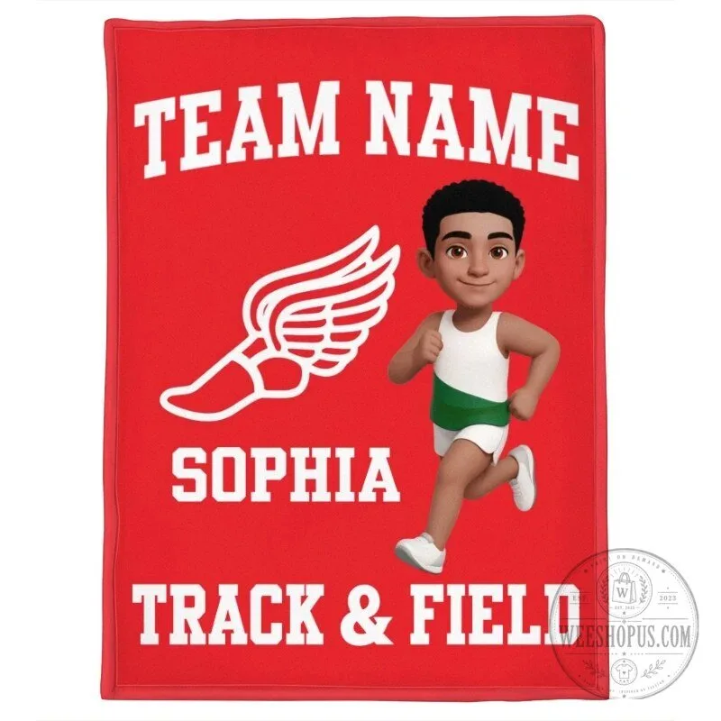 Personalized Track and Field Team Name and Runner Girl Fleece Blanket 21 Personalized Track and Field Team Name and Runner Girl Fleece Blanket