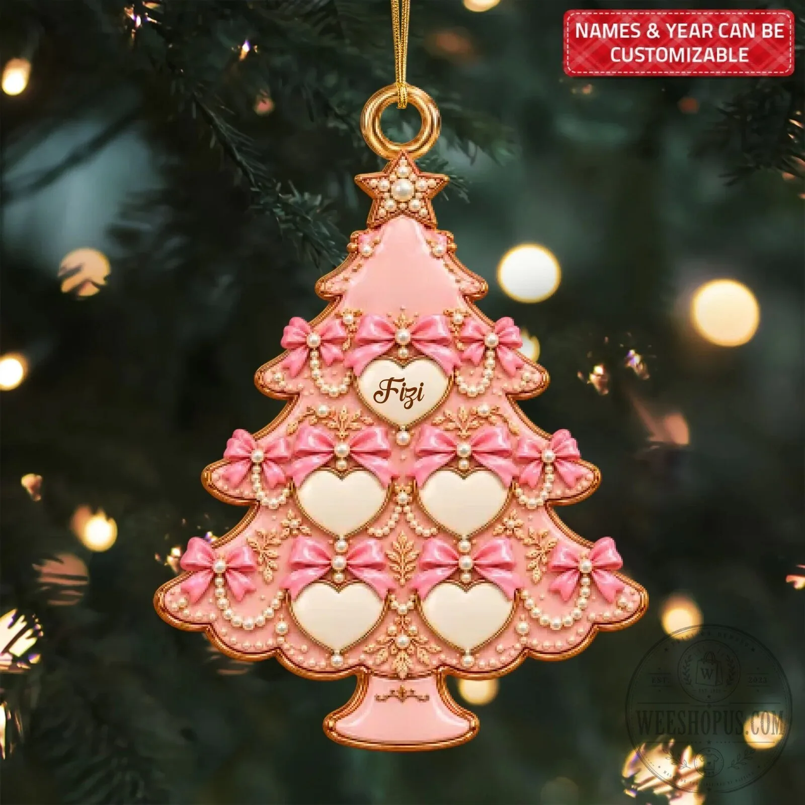 Personalized Family Christmas Tree Custom Mica Ornament Holiday Decoration Gift 9 Personalized Family Christmas Tree Custom Mica Ornament Holiday Decoration Gift