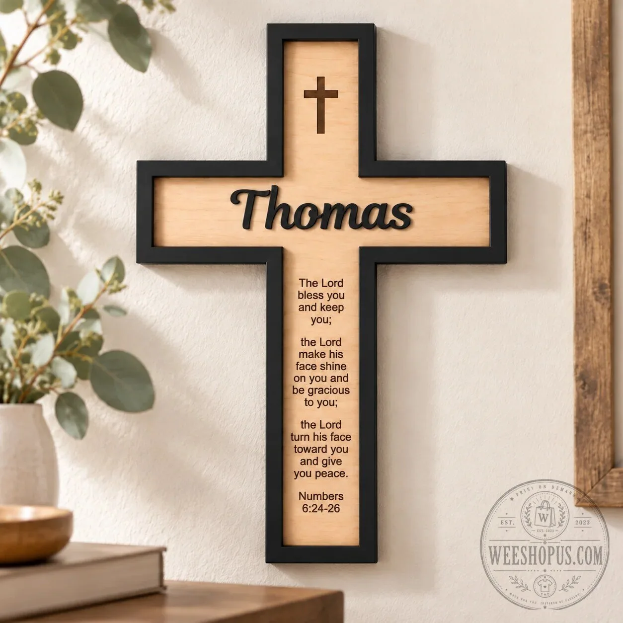 Personalized Wooden Cross Wall Decor with Custom Name and Bible Verse 10 Personalized Wooden Cross Wall Decor with Custom Name and Bible Verse