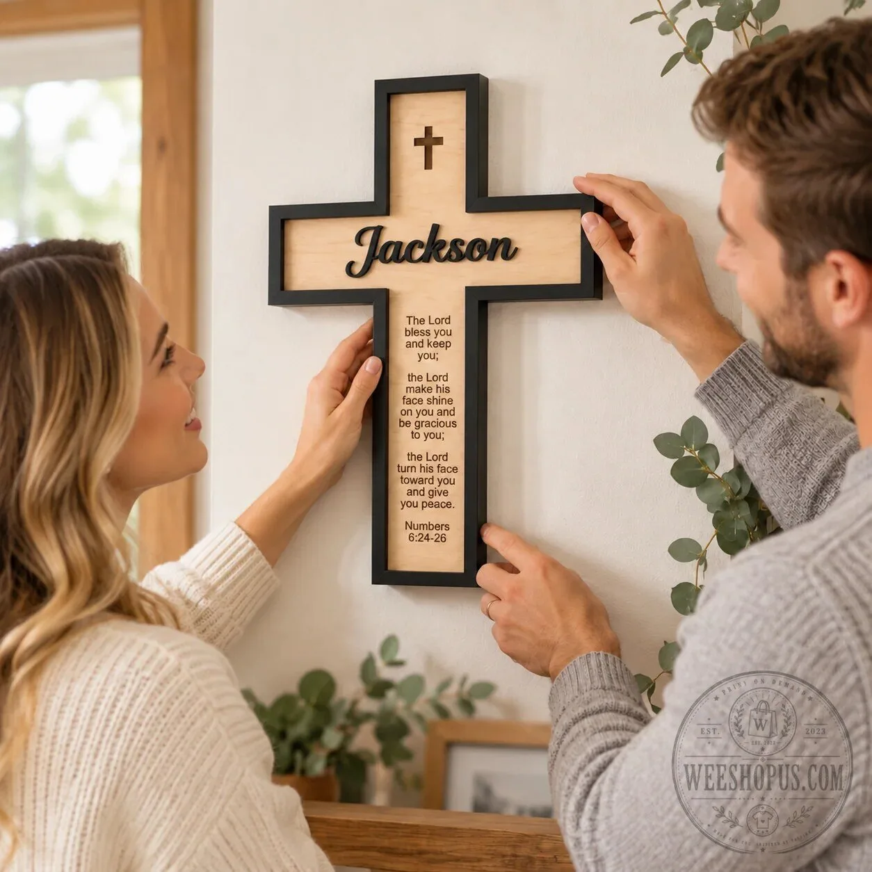 Personalized Wooden Cross Wall Decor with Custom Name and Bible Verse 11 Personalized Wooden Cross Wall Decor with Custom Name and Bible Verse