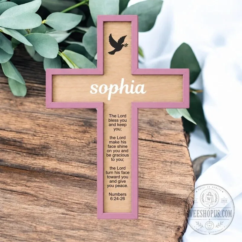 Personalized Wooden Cross Wall Decor with Custom Name and Bible Verse 15 Personalized Wooden Cross Wall Decor with Custom Name and Bible Verse